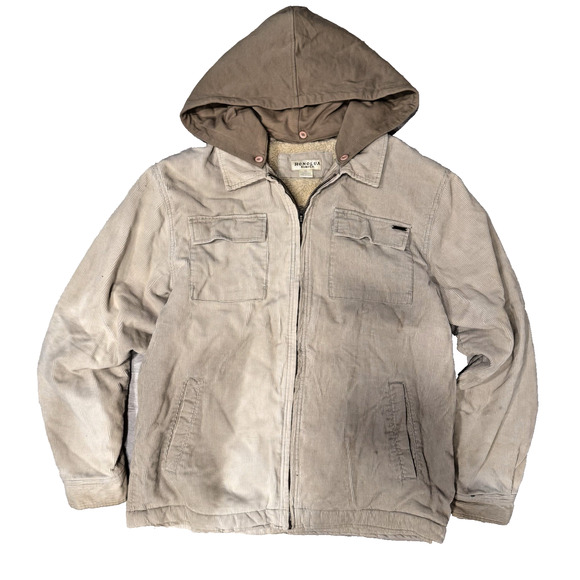 VTG 90s Honolua Surf Co Men's Corduroy Khaki Zip Hoodie Jacket XL EUC Read - Picture 3 of 16